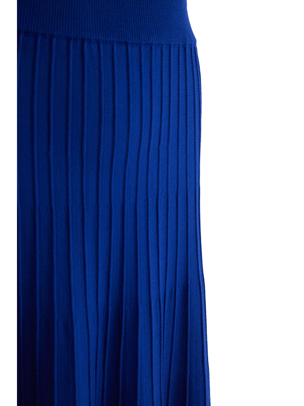 Mavi Yığdırma Desen Triko Etek-1