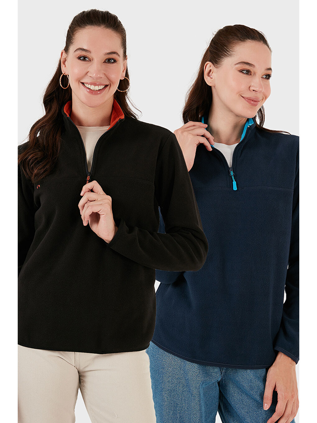 Lacivert Slim Fit Yumuşak Dokulu Anti-Pilling Tüylenme Yapmayan 2'li Paket Polar 5907000S2