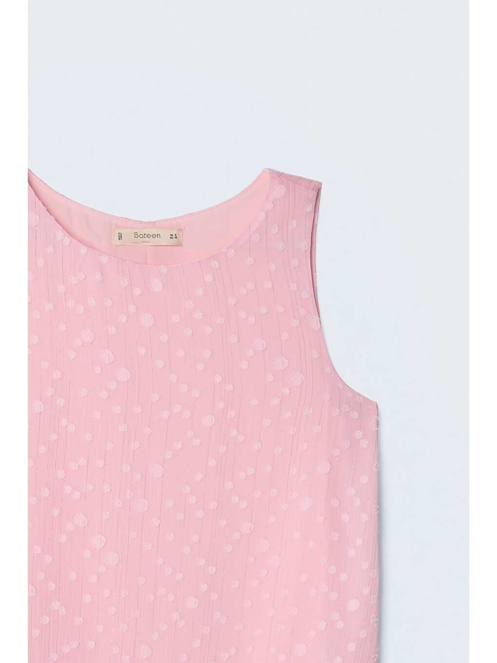 Dokulu Kolsuz Bluz - Pembe-4