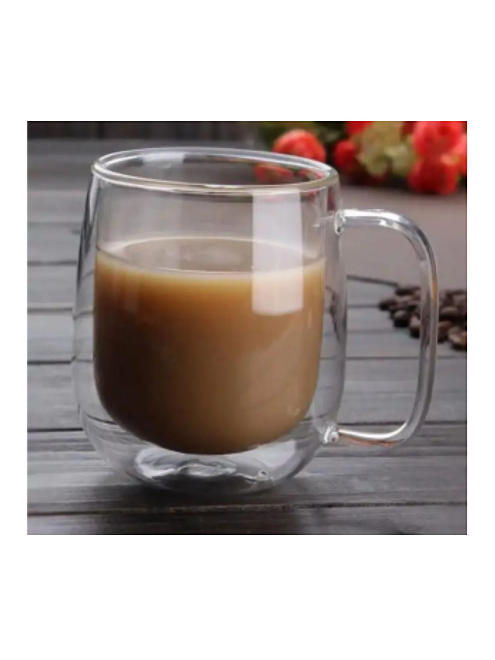 Renksiz Çift Cidarlı Borosilikat Cam Kupa 300 ml 2 Adet 2769-2