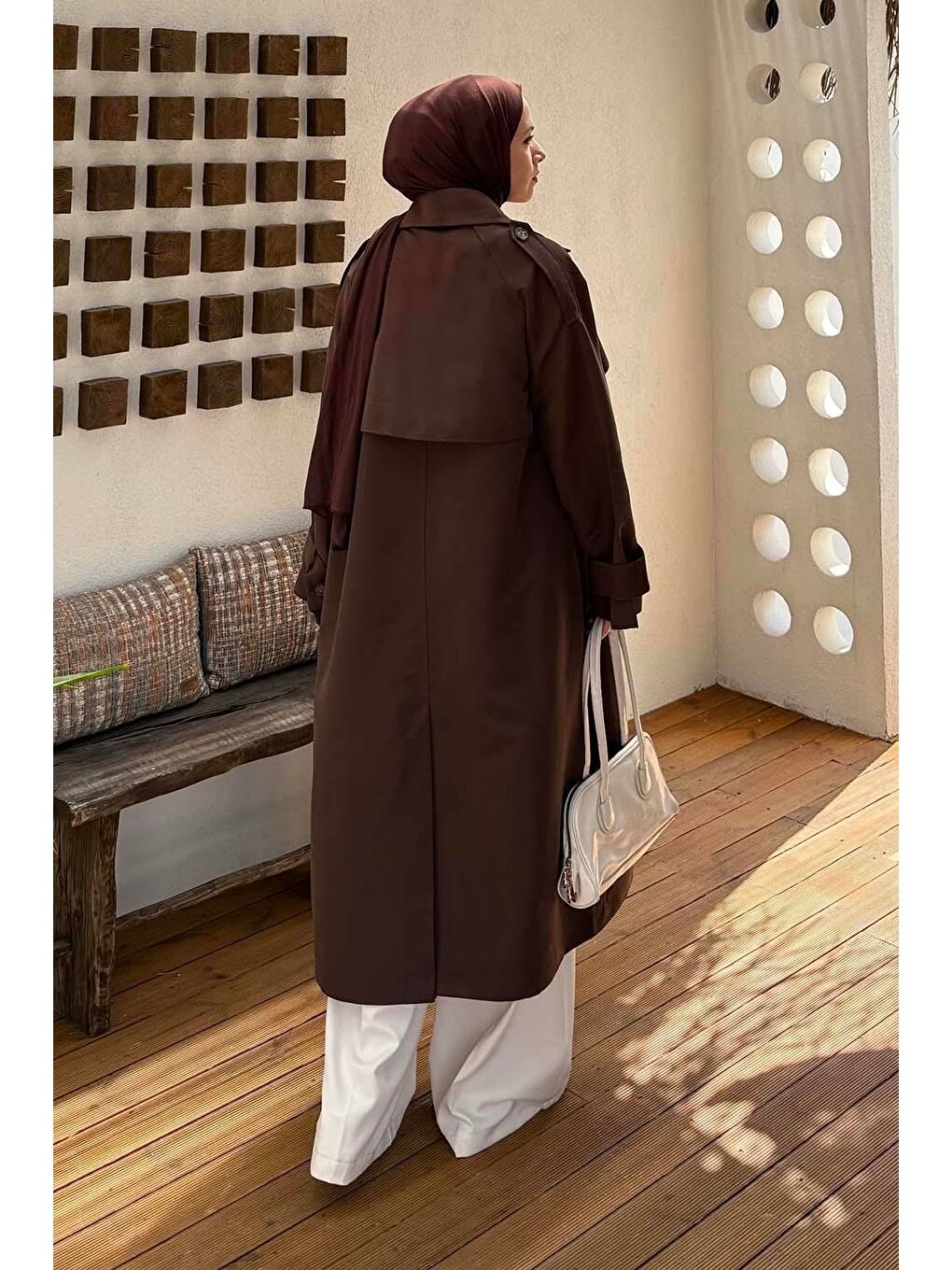 Cep Yaka Trençkot Acı Kahverengi-3