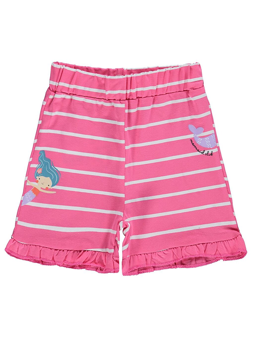 Fuşya Baby Çizgi Emp Deniz Kızı Baskılı 6-18 Ay Şort - Fusya