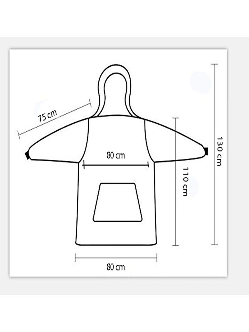 Wellsoft Kapüşonlu Giyilebilir Tv Battaniyesi unisex Over size - Antrasit-1