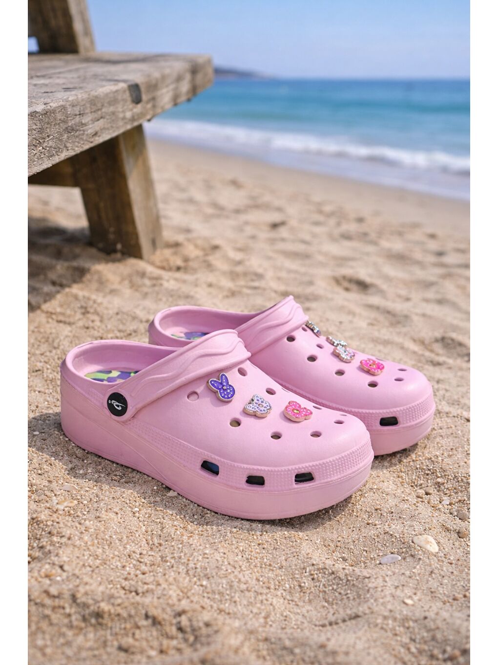 Pembe STAR-CRX Çocuk Terlik Sandalet Havuz Deniz Plaj Terliği Anaokulu Kreş