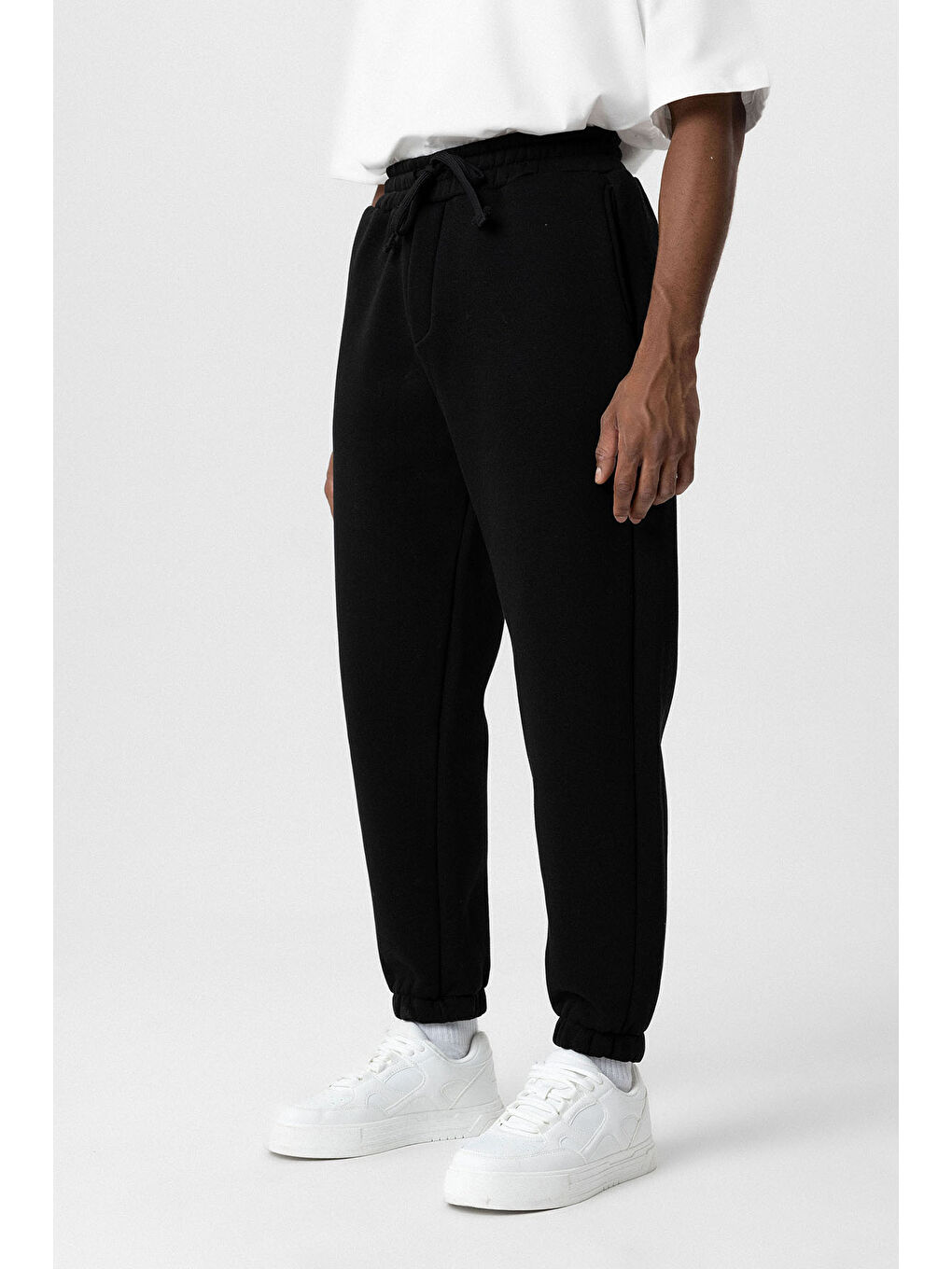 VAMOSCLO Siyah Basic Oversize Jogger Erkek Eşofman Altı - 2