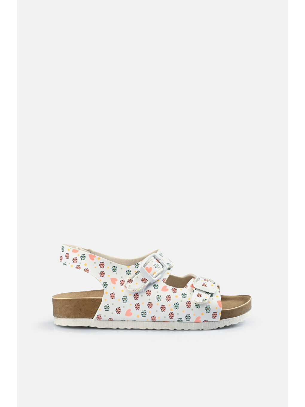 Last Desenli Kız Çocuk Beyaz Sandalet