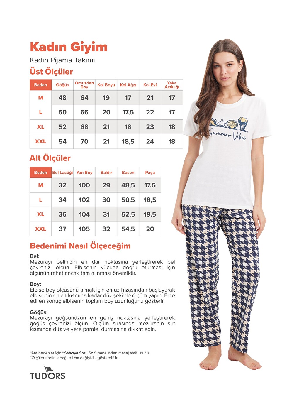 Kadın Regular Fit Klasik Kesim Pamuklu Bisiklet Yaka Kısa Kollu Baskılı Beyaz Pijama Takımı-2