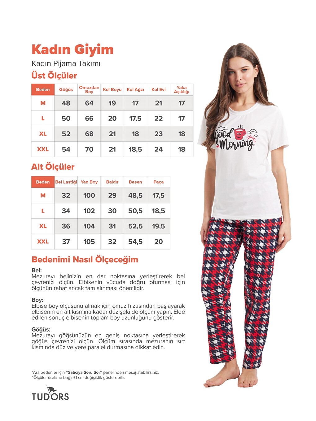 Kadın Regular Fit Klasik Kesim Pamuklu Bisiklet Yaka Kısa Kollu Baskılı Beyaz Pijama Takımı-3