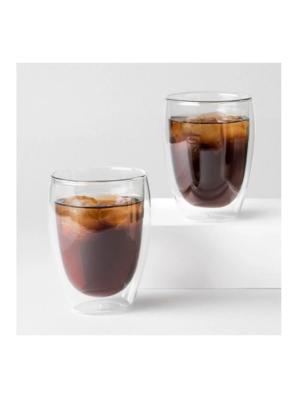 Renksiz Çift Cidarlı Borosilikat Cam Şeffaf Cam Bardak 350 ml - 3 Adet 2772-2