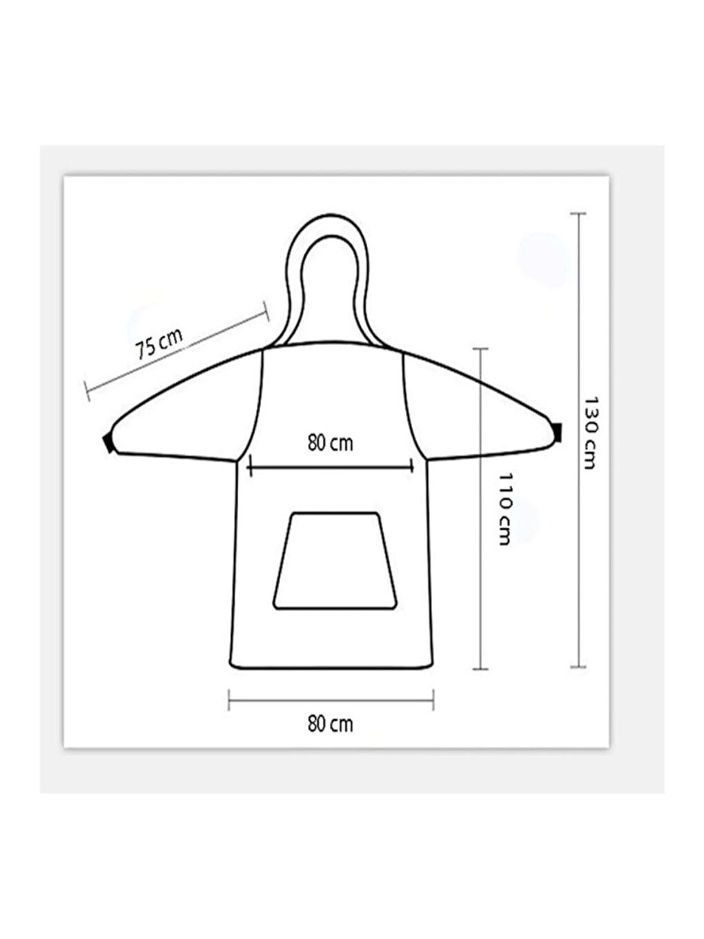 Gri Wellsoft Kapüşonlu Giyilebilir Tv Battaniyesi Unisex Over Size-3