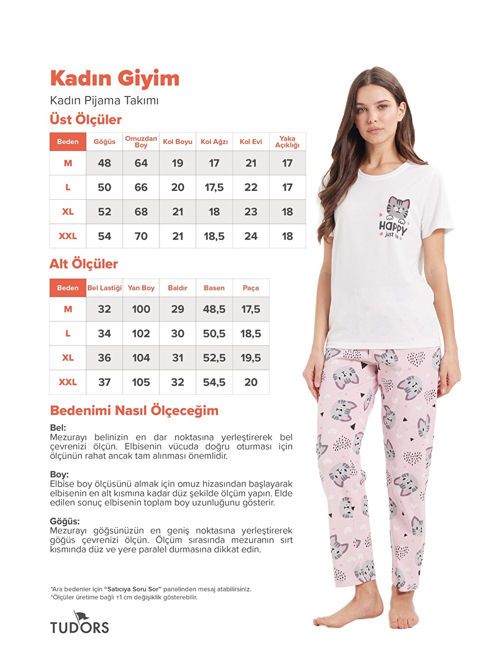 Kadın Regular Fit Klasik Kesim Pamuklu Bisiklet Yaka Kısa Kollu Baskılı Beyaz Pijama Takımı-2