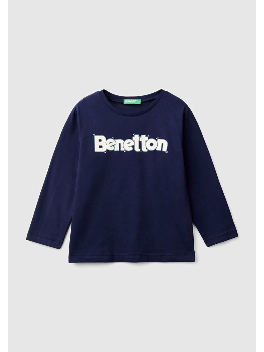 United Colors Of Benetton Erkek Çocuk Lacivert Önü Logo Baskılı  Sweatshirt