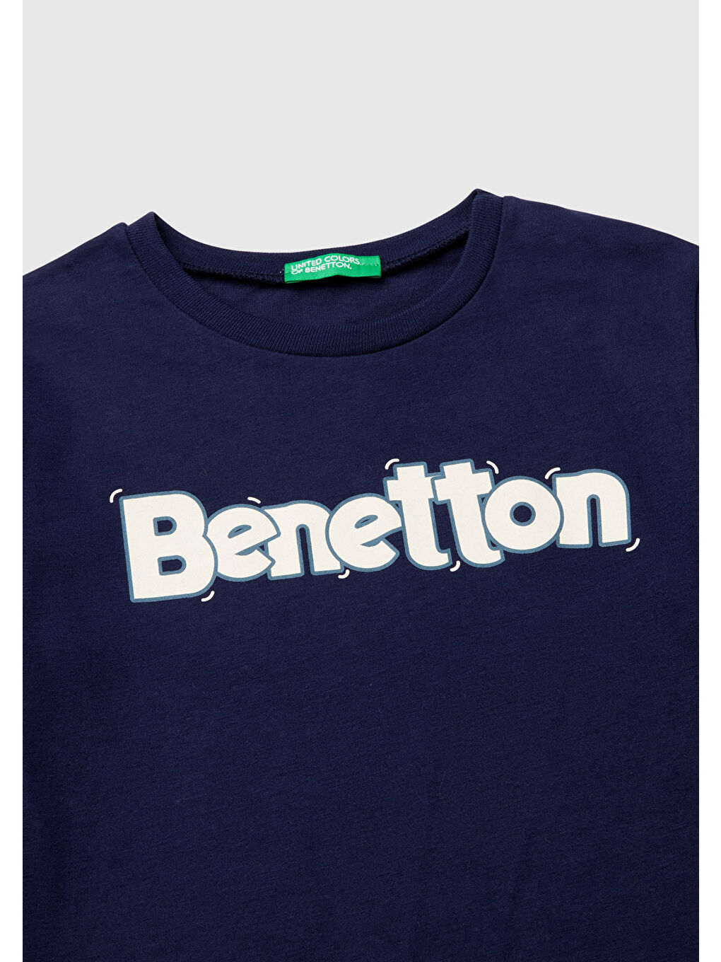 United Colors Of Benetton Erkek Çocuk Lacivert Önü Logo Baskılı  Sweatshirt - 1