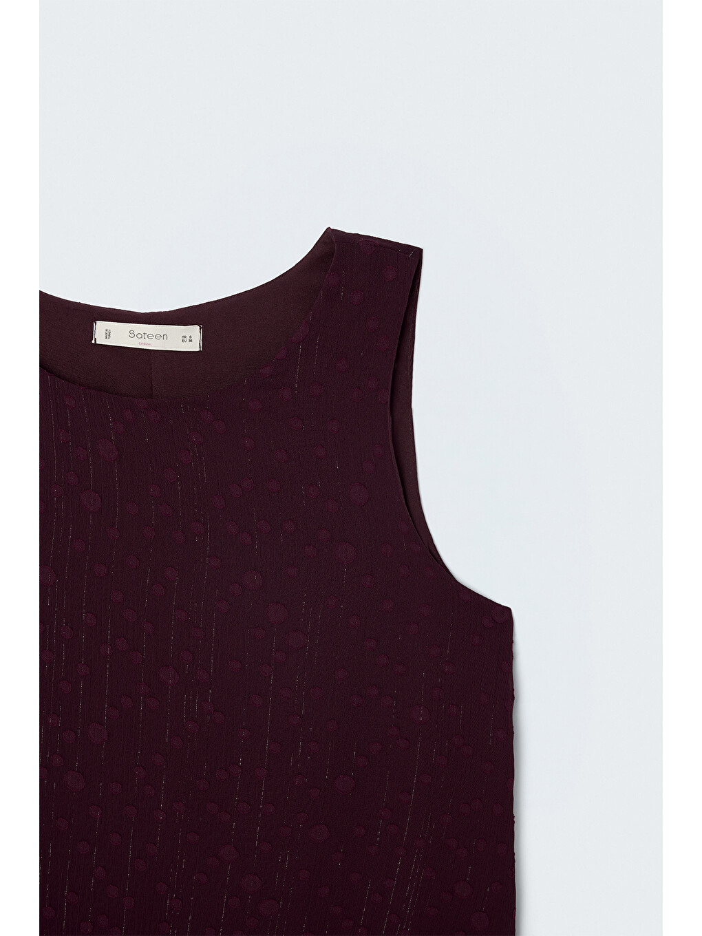 Dokulu Kolsuz Bluz - Bordo-3