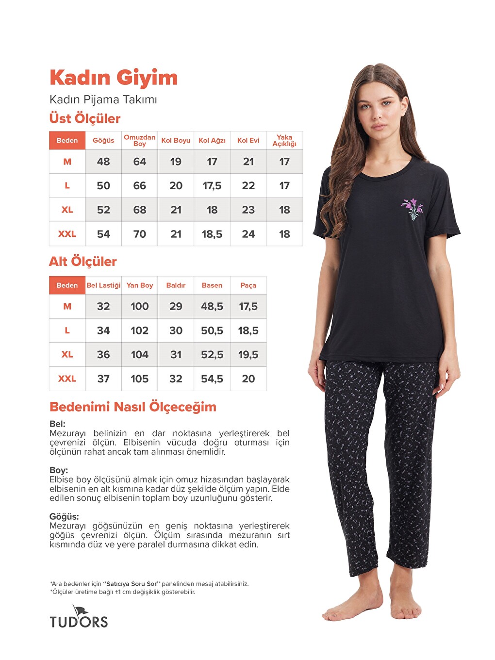 Kadın Standart Fit Normal Kesim Bisiklet Yaka Kısa Kollu Baskılı Siyah Pijama Takımı-8