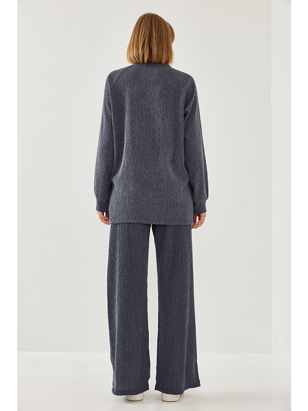 İndigo Kadın Beli Lastikli İkili Alt Üst Takım-3