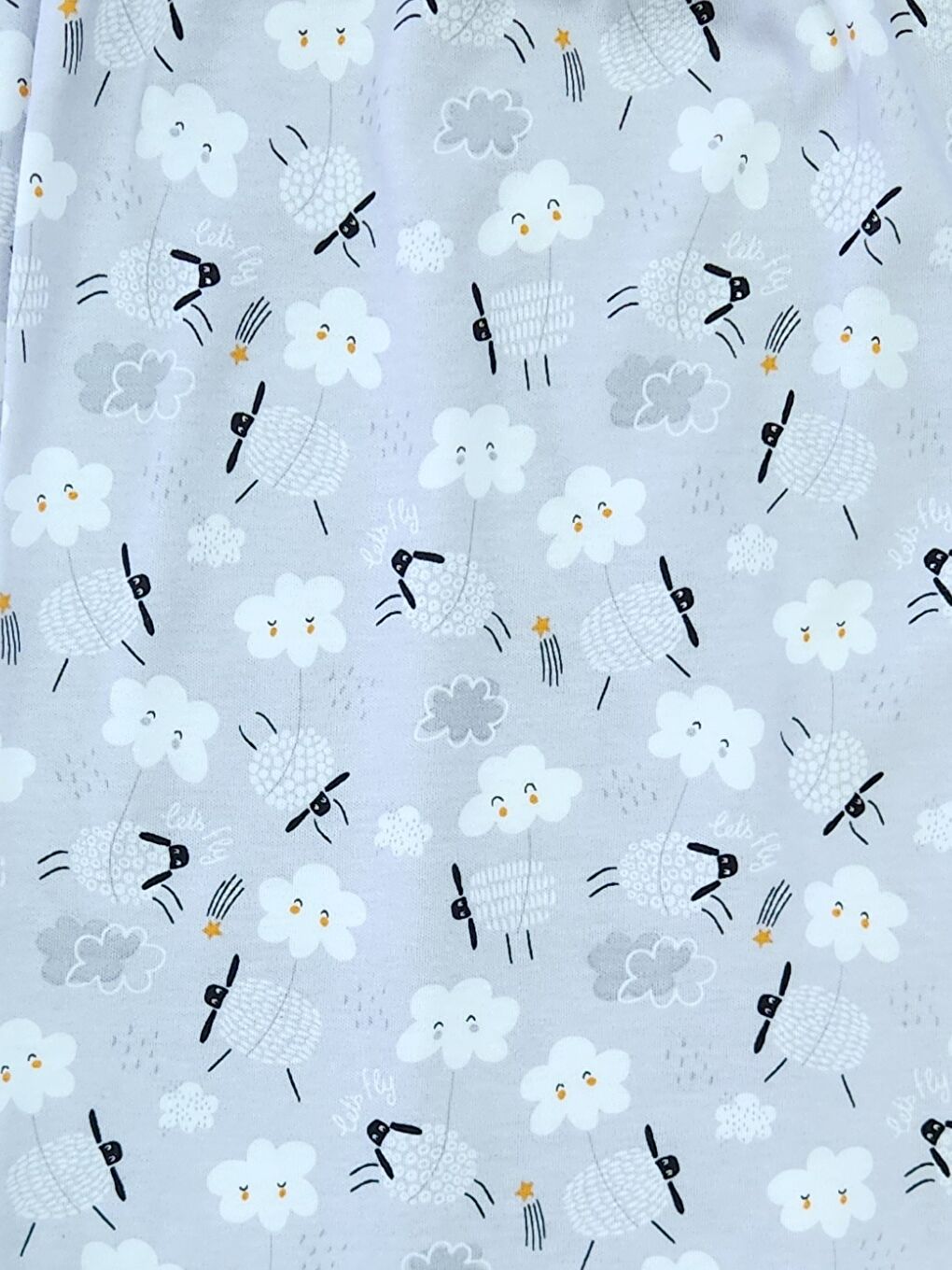 Gri Kadın %100 Doğal Pamuk Desenli Kaliteli Düz Paça Pijama Altı-3