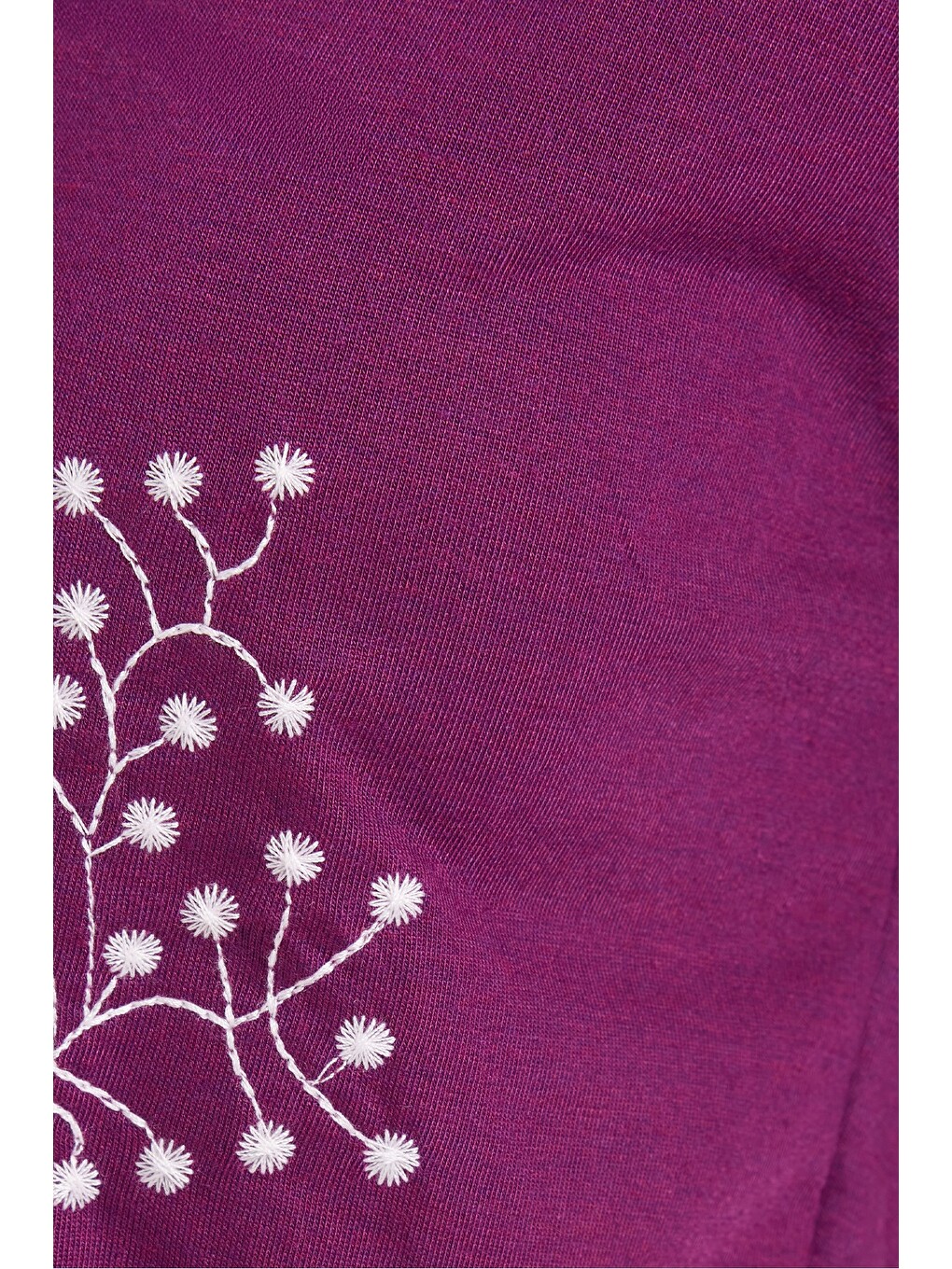 Kadın Standart Fit Normal Kesim Bisiklet Yaka Kısa Kollu Baskılı Mor Pijama Takımı-4