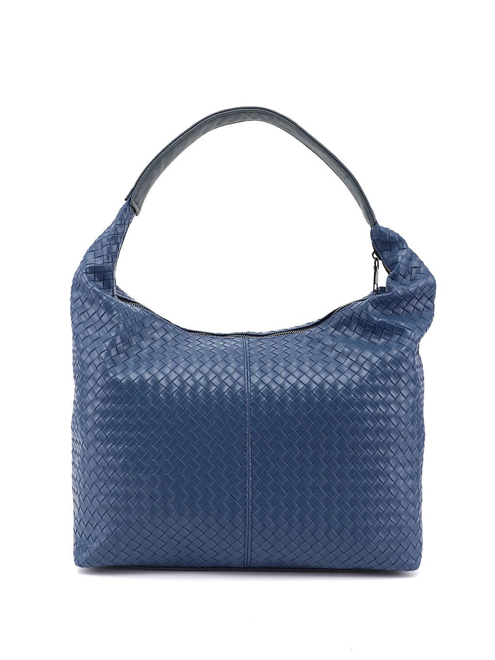 Lacivert Kadın AÇIK LACİVERT Örgü Baskılı Omuz Çantası-3