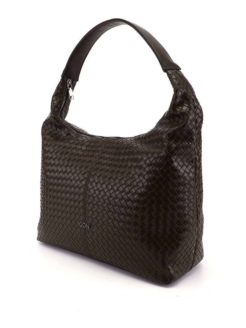 Kahverengi Kadın KAHVERENGİ Örgü Baskılı Omuz Çantası-2