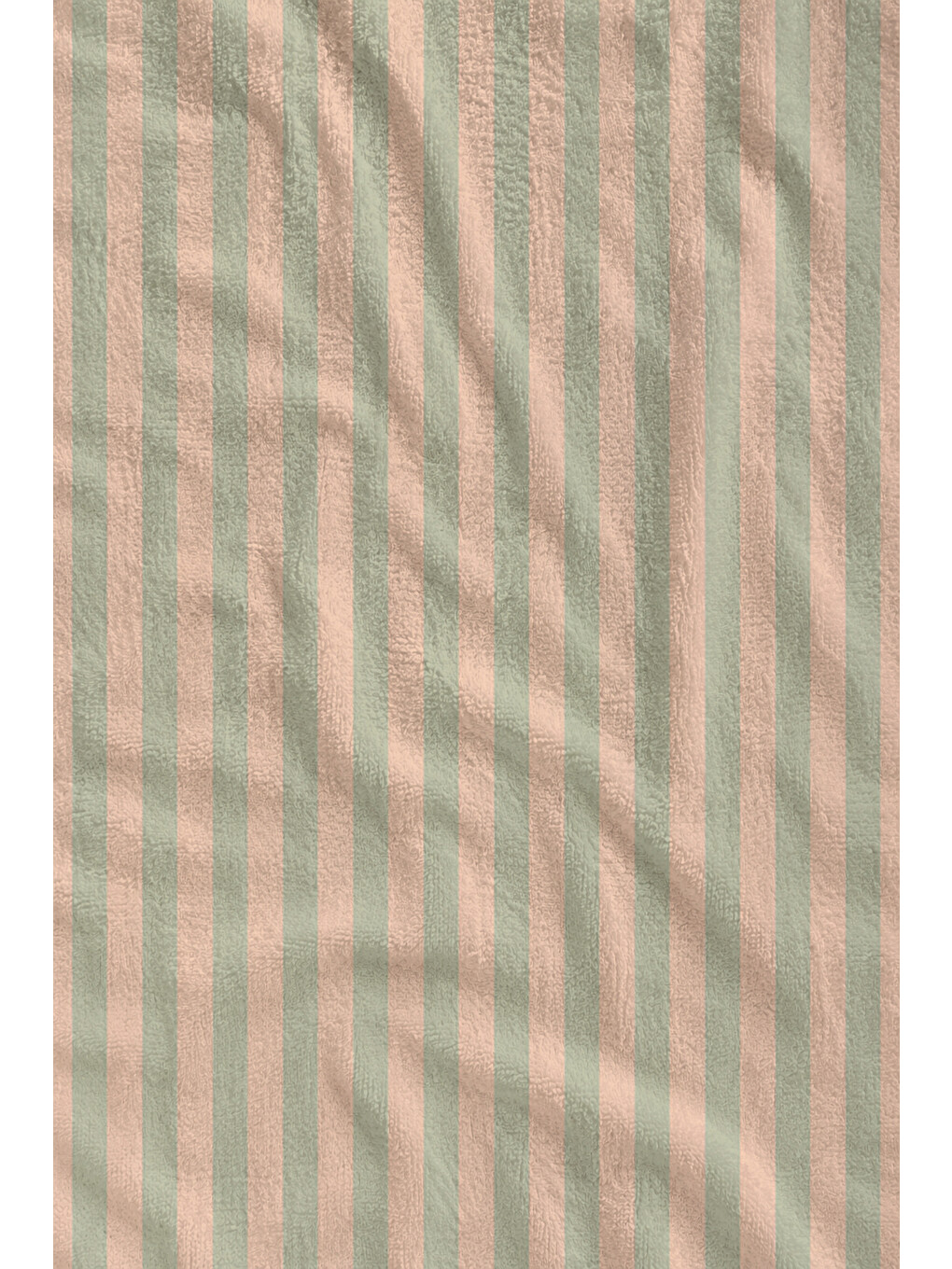 Yeşil Pastel Şeftali Mint İnce Dikey Çizgili Desenli 70x150 Plaj Havlusu - Pamuklu Banyo Havlusu-2