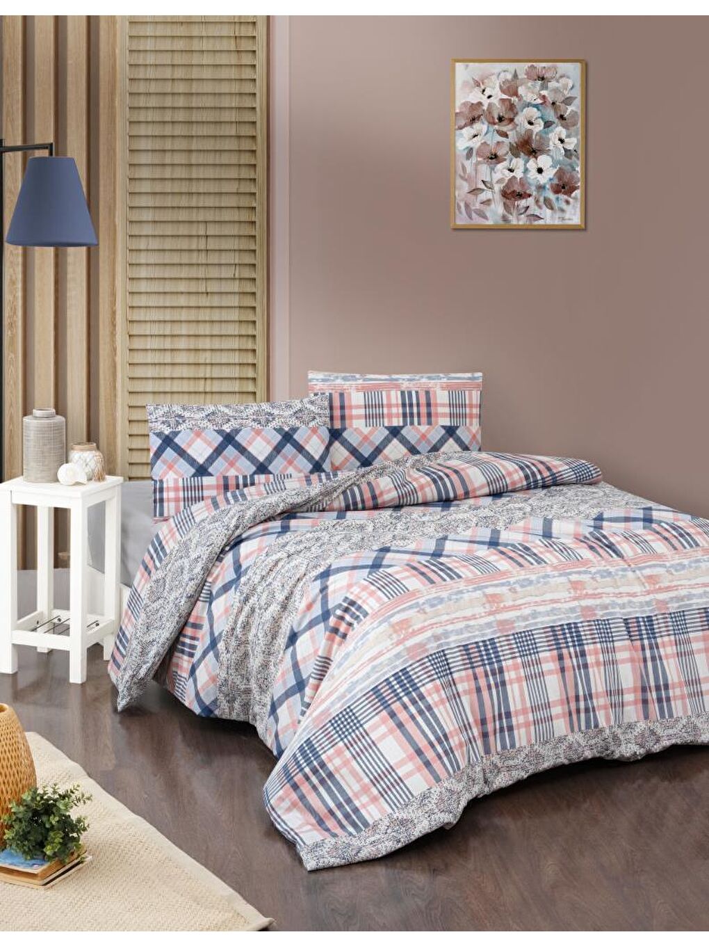 Karışık Reyyan Nevresim Takımı Tek Kişilik Çarşafı Lastikli