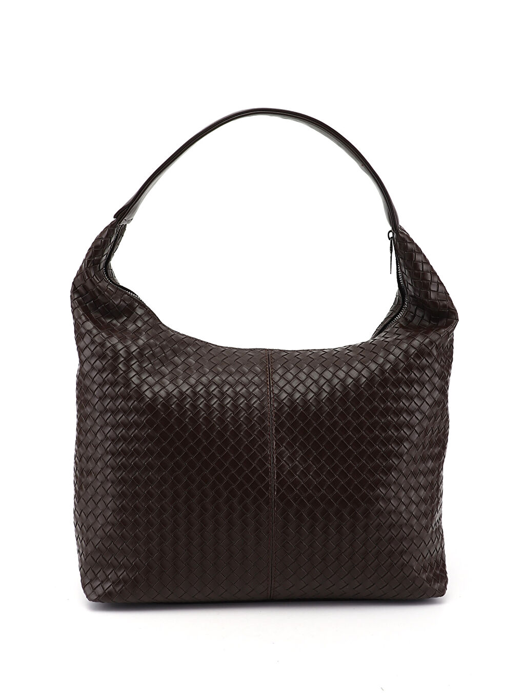 Kahverengi Kadın KAHVERENGİ Örgü Baskılı Omuz Çantası-3