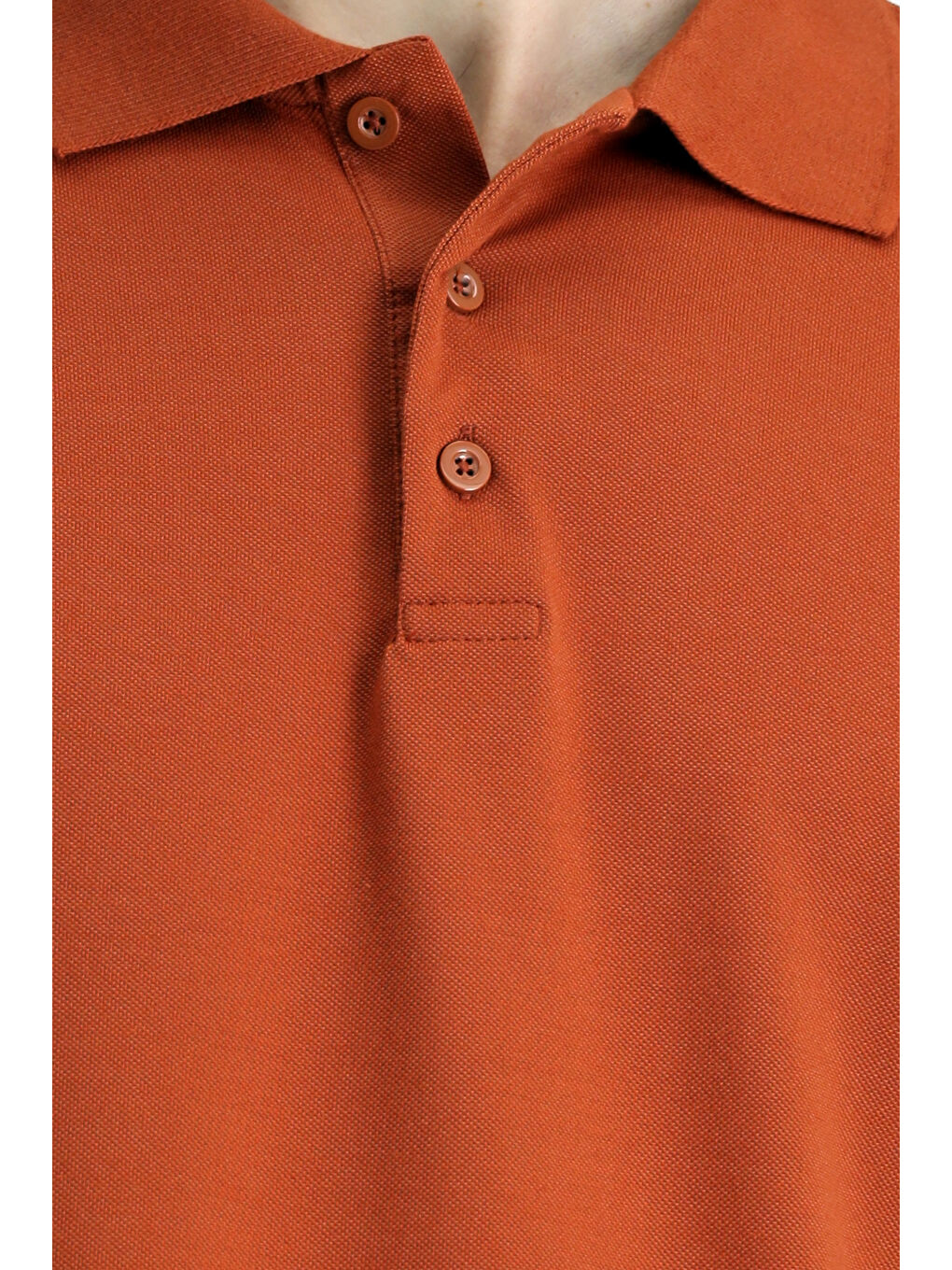 Kahverengi Polo Yaka Regular Fit Nakışlı Pamuklu Büyük Beden Tişört-6