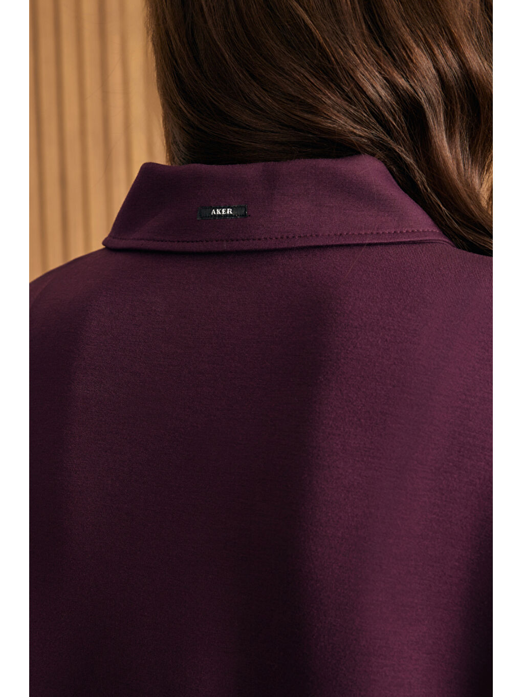 Bordo Yakası Fermuarlı Sweatshirt-2