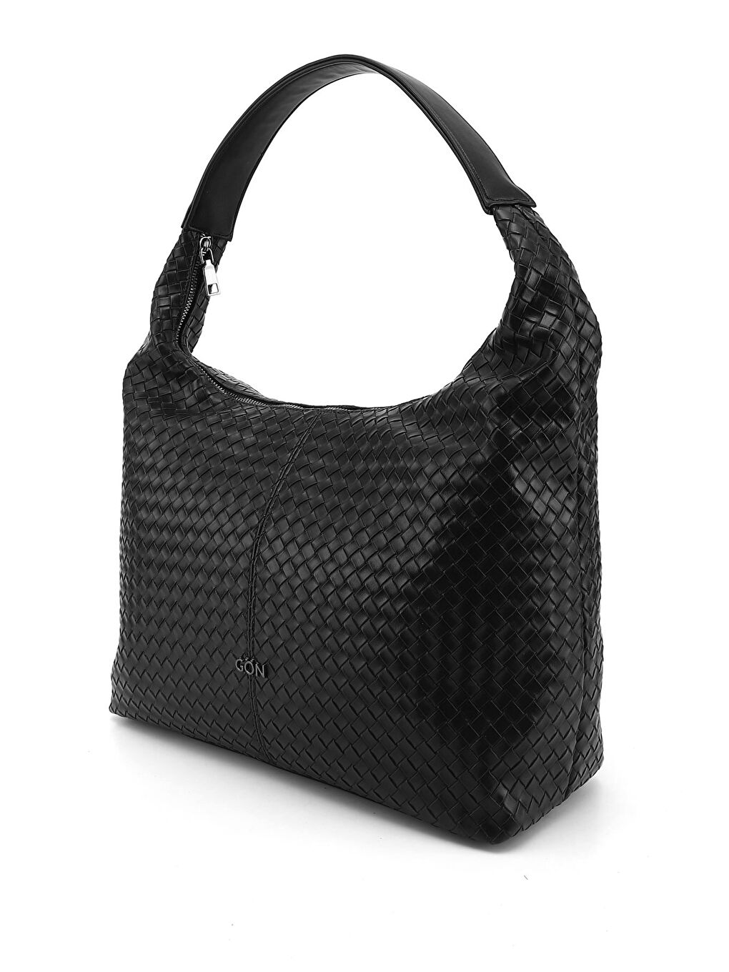 Siyah Kadın SİYAH Örgü Baskılı Omuz Çantası-2