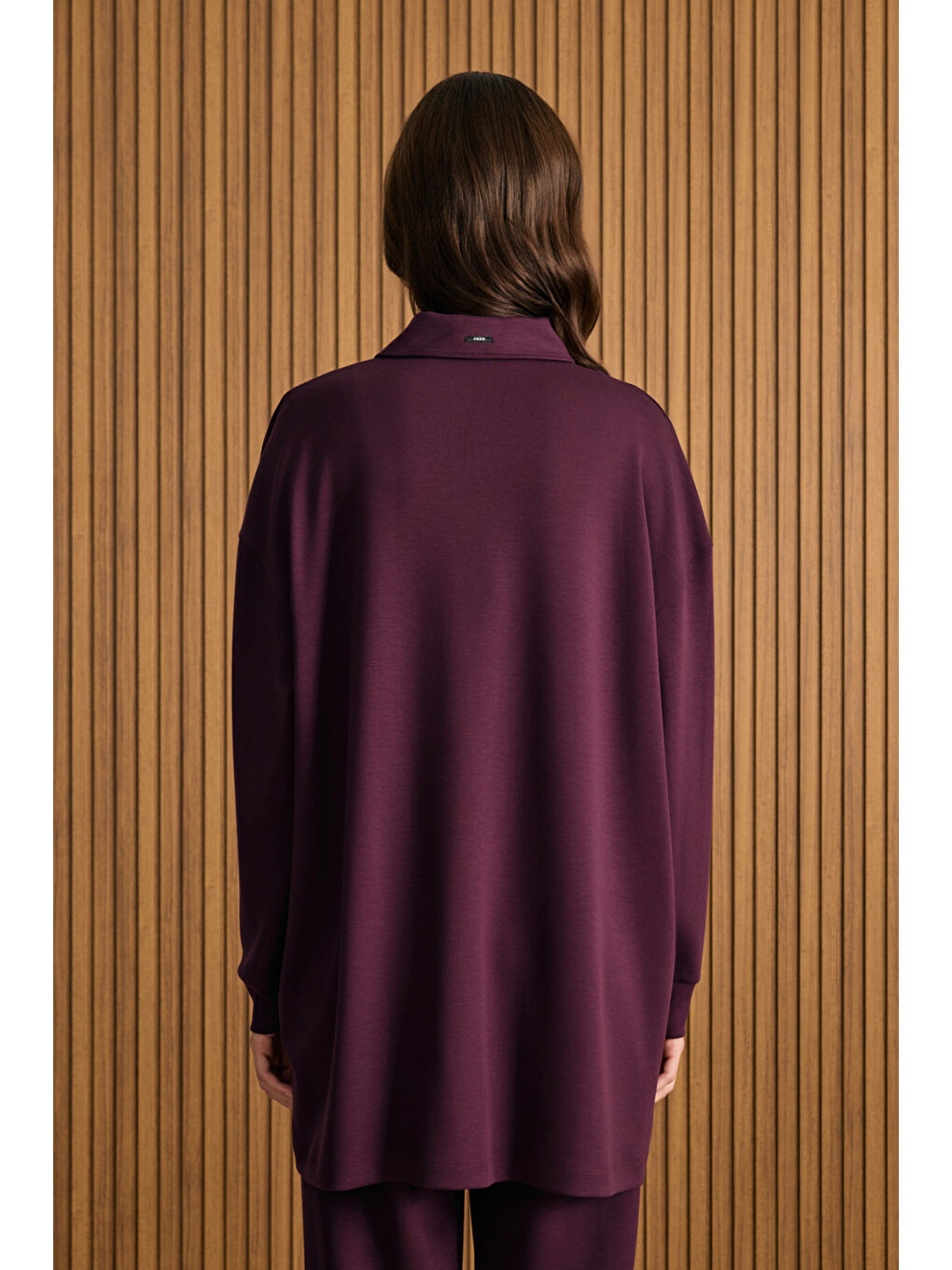Bordo Yakası Fermuarlı Sweatshirt-3