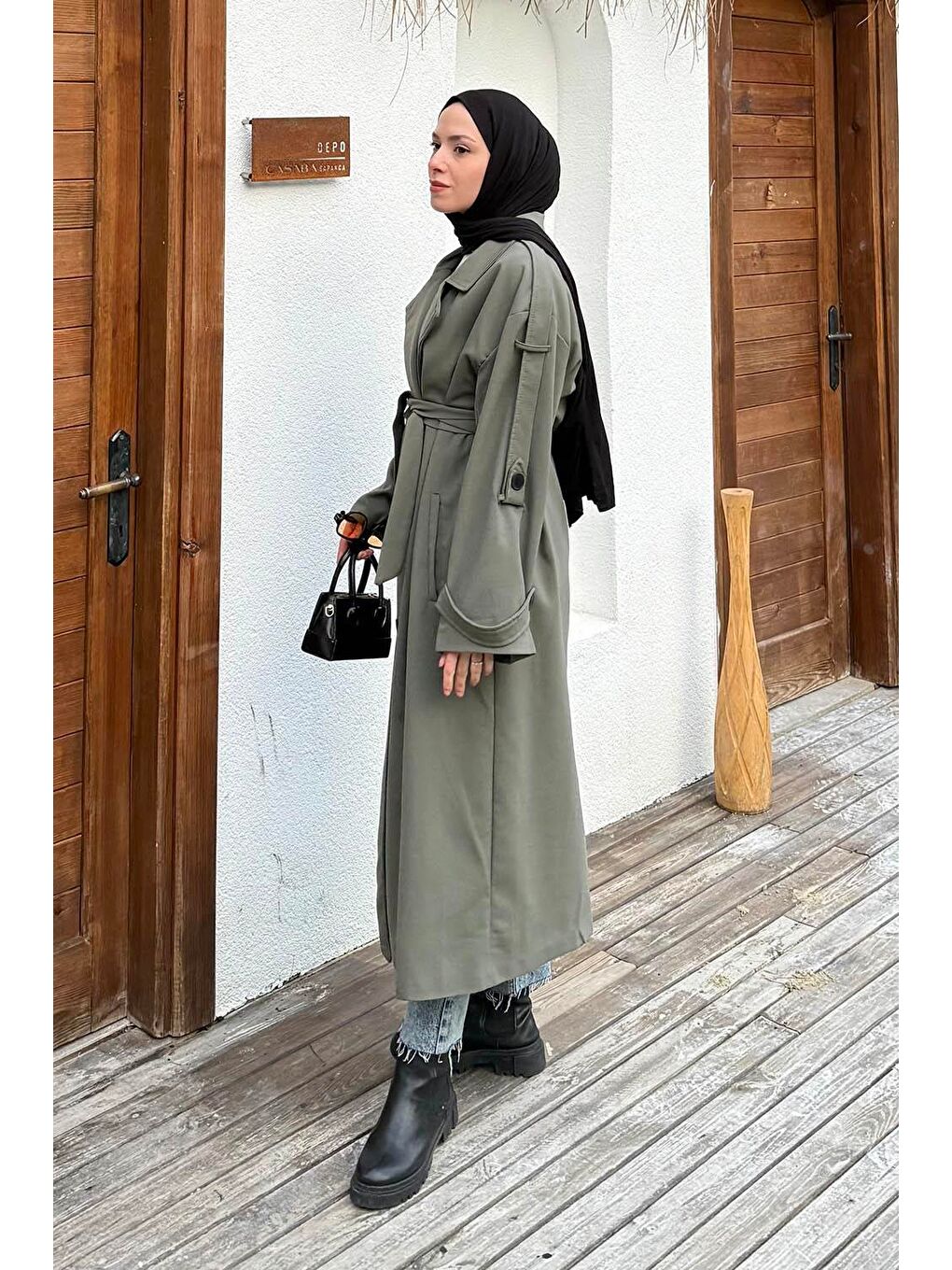 Uzun Apoletli Trenç Haki-1