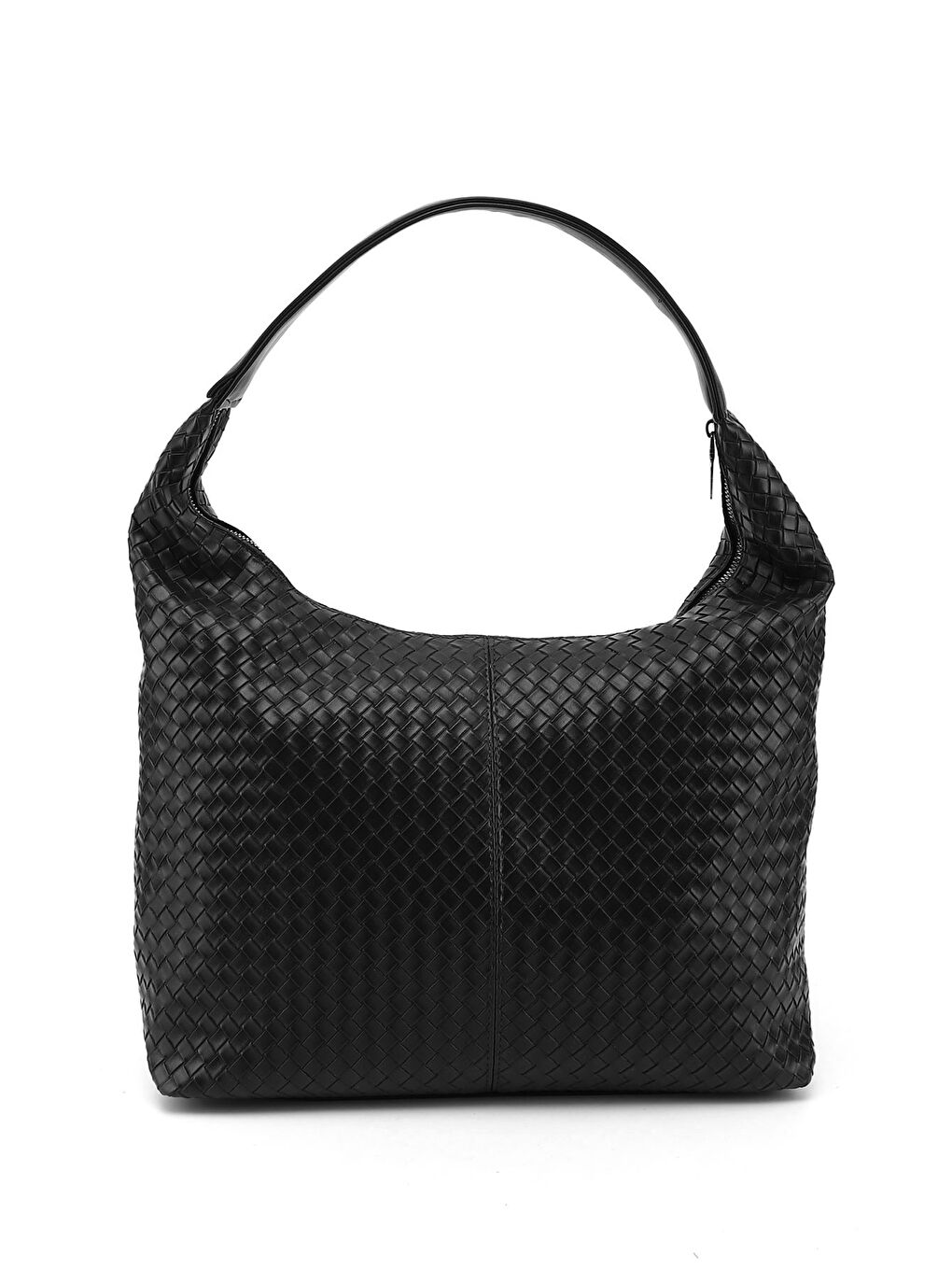 Siyah Kadın SİYAH Örgü Baskılı Omuz Çantası-3