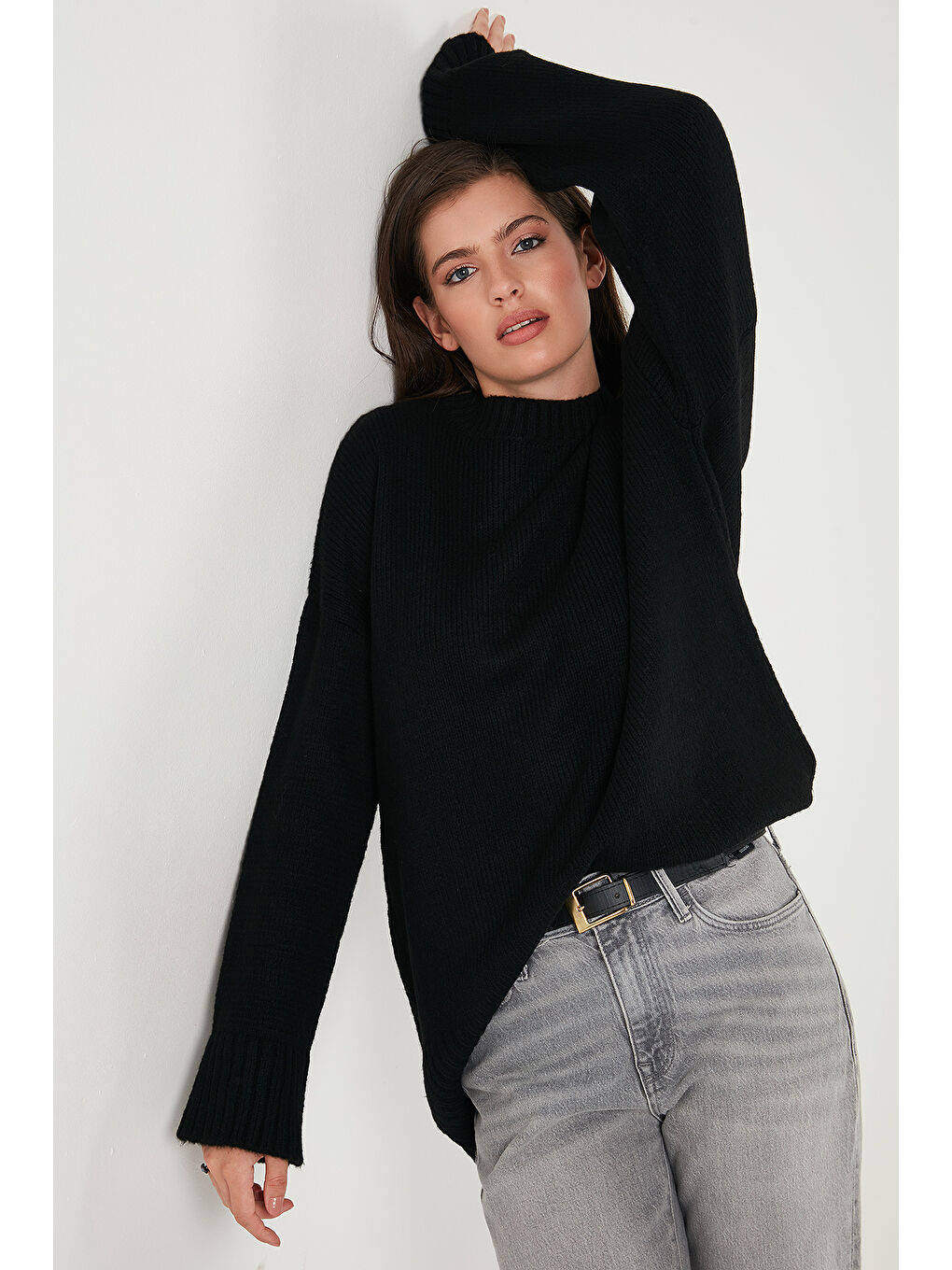 Siyah Regular Fit Bisiklet Yaka Basic 2'li Paket Triko Kazak 4616213S2-1