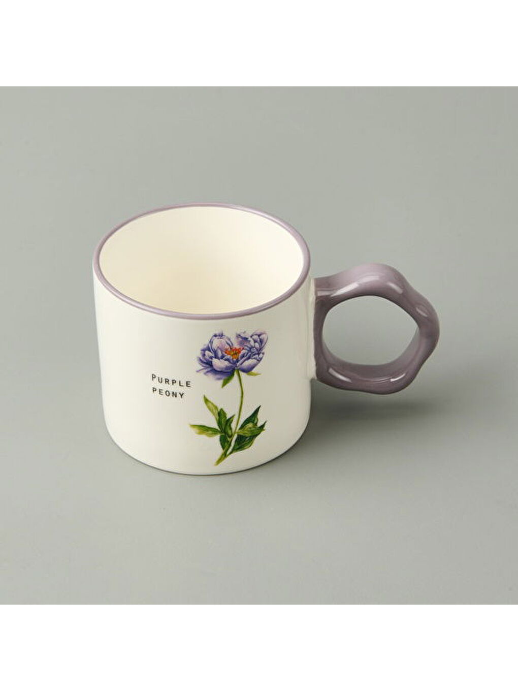 Kitchen Çiçek Desenli Kupa - Beyaz / Mor - 310 ml-3