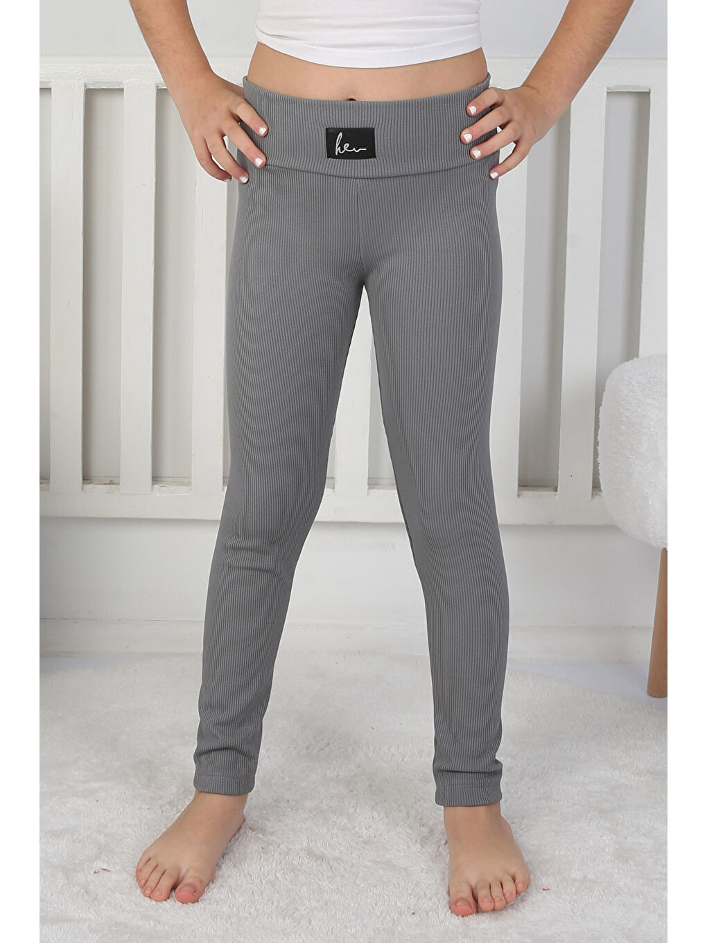 Gri Kız Çocuk Füme Kız Çocuk Tayt - 26728