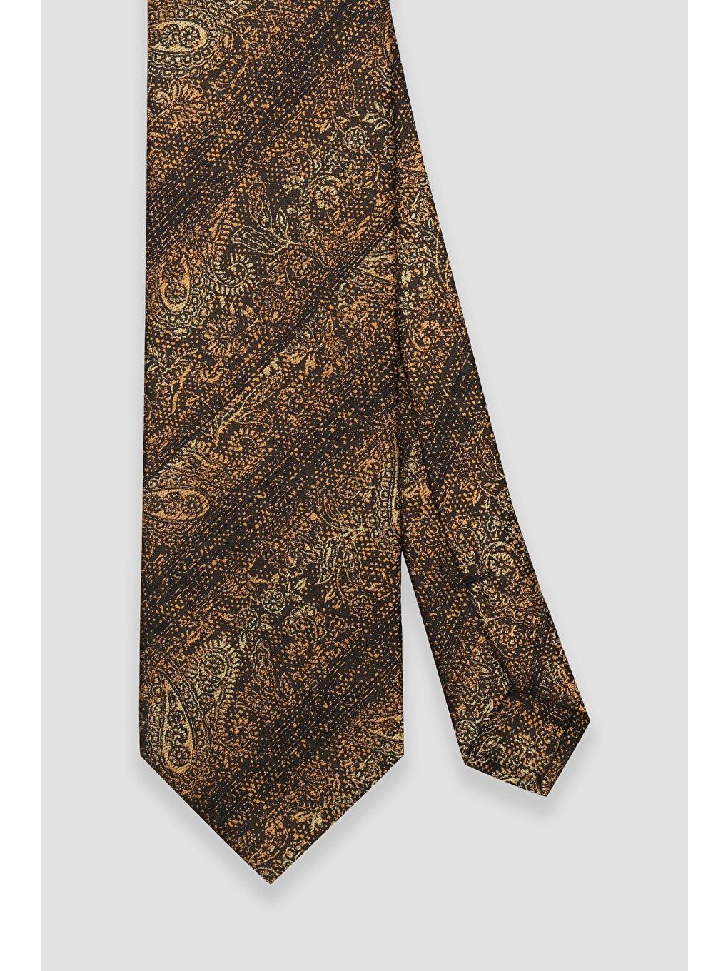 Kravat 8 Cm Mikrofiber Polyester Sarı Erkek Desenli Kravat-1