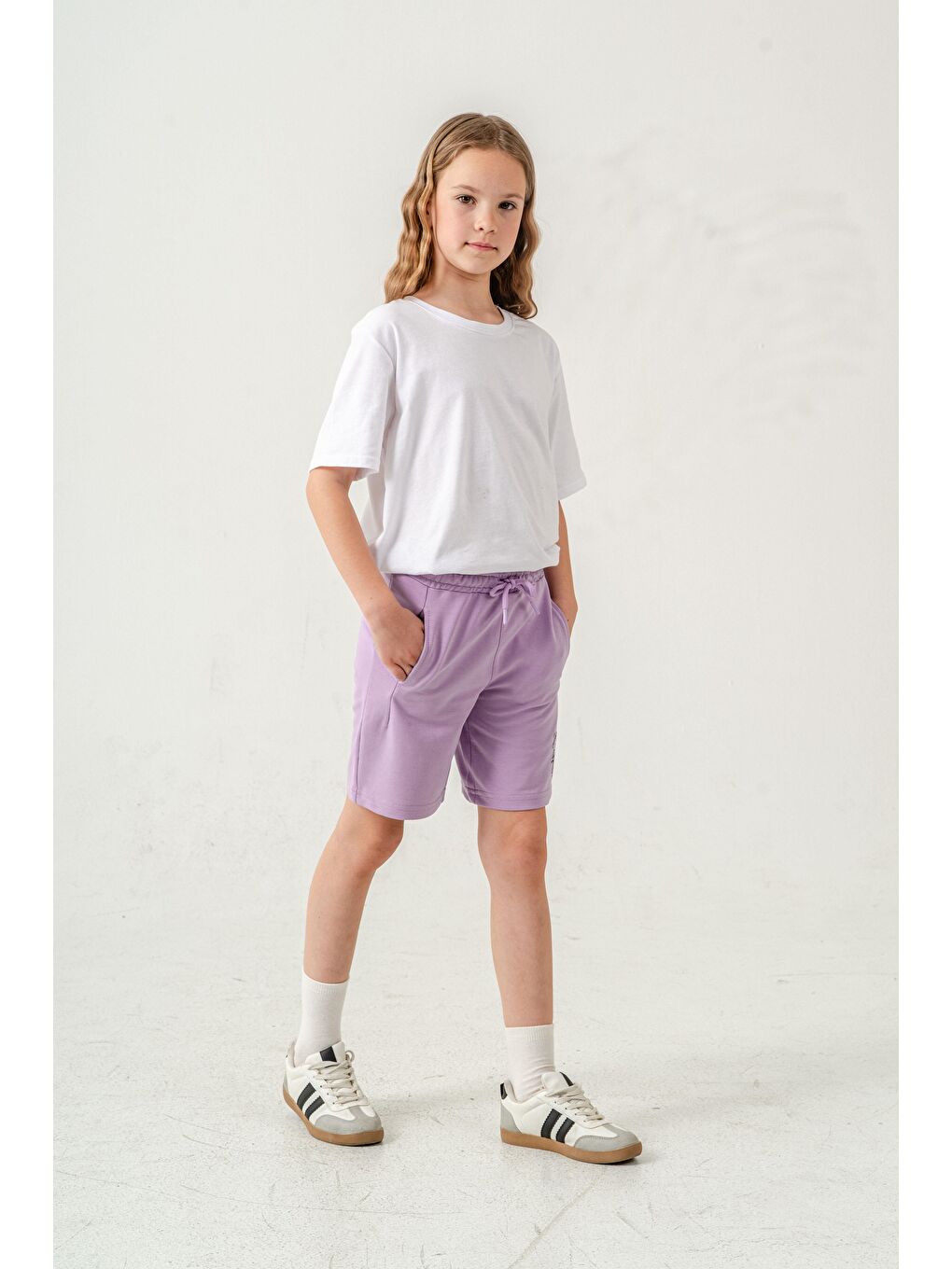 Lila Jaime Le  Bullet Nakışlı Kız Çocuk Şort-2