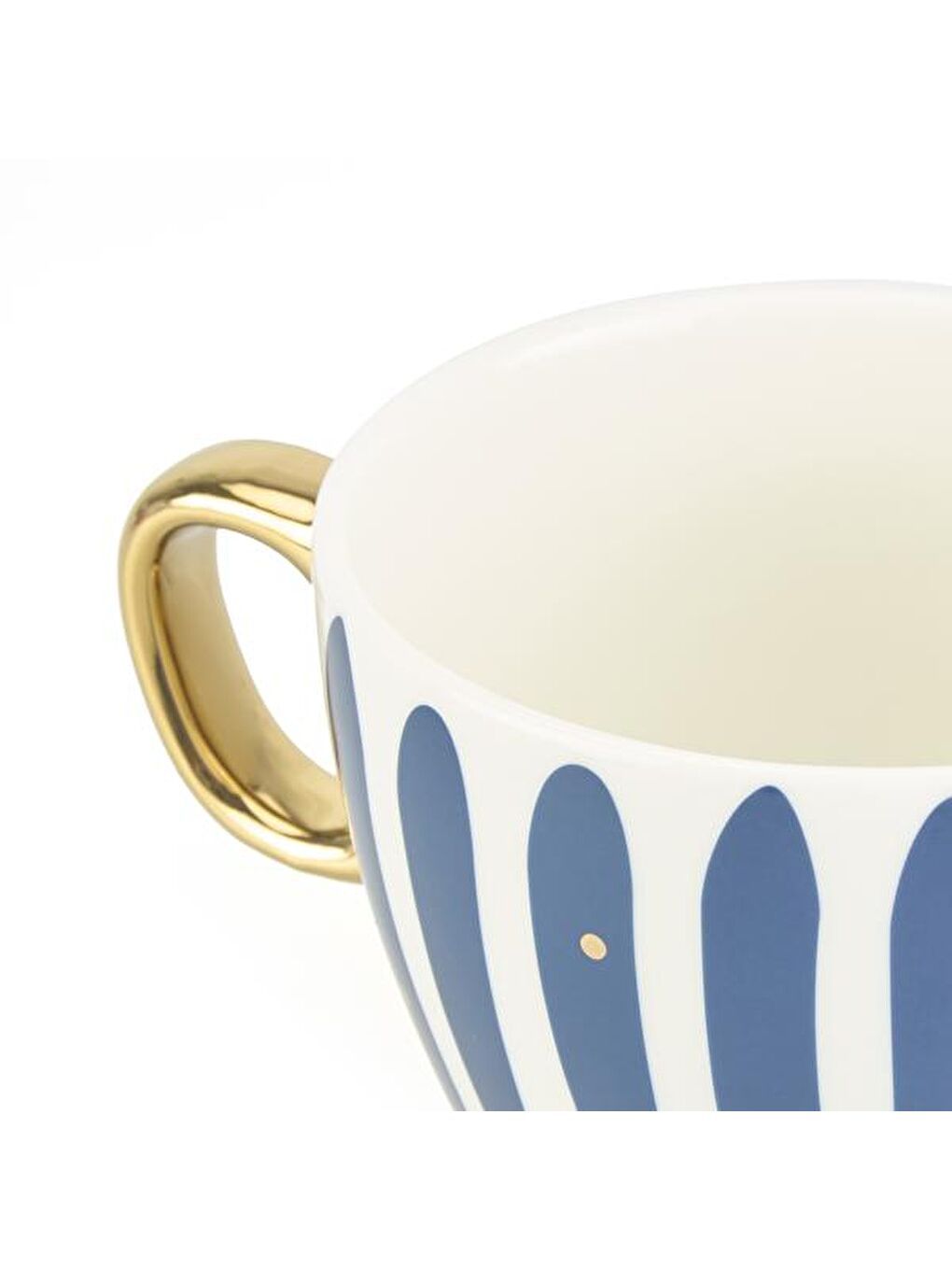 Karışık Kitchen New Bone Çizgili Gold Kulplu Kupa - Renkli - 430 ml-1