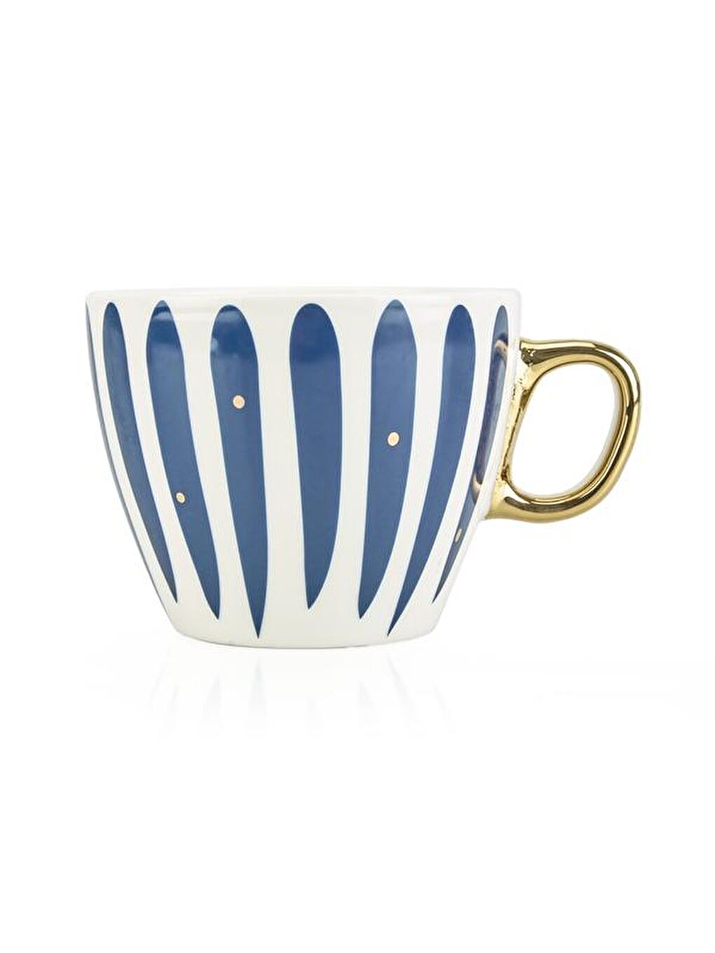 Karışık Kitchen New Bone Çizgili Gold Kulplu Kupa - Renkli - 430 ml-3