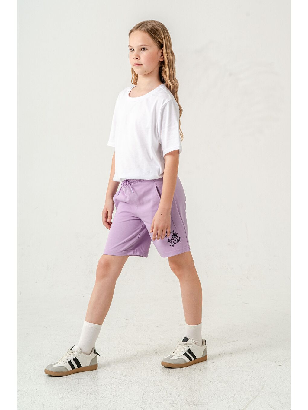 Lila Jaime Le  Bullet Nakışlı Kız Çocuk Şort-3