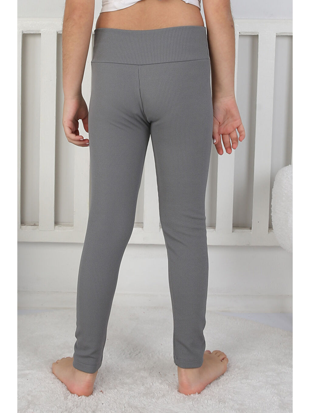 Gri Kız Çocuk Füme Kız Çocuk Tayt - 26728-3