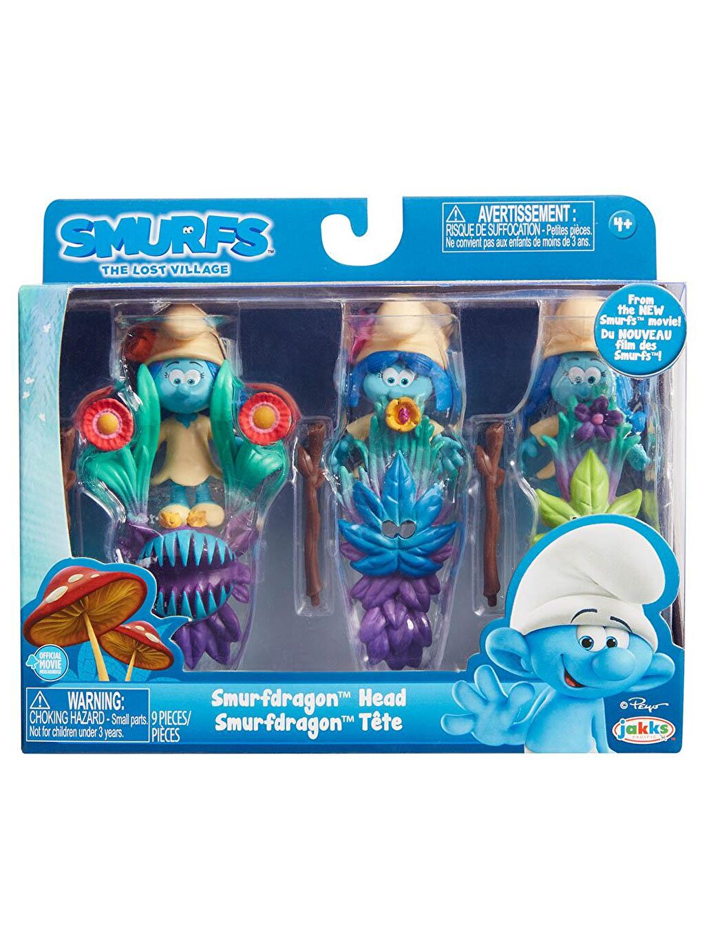 Jakks Pacific Renksiz Şirinler Kayıp Köy Smurfstorm 3'lü Figür Seti - Model 2 - 2