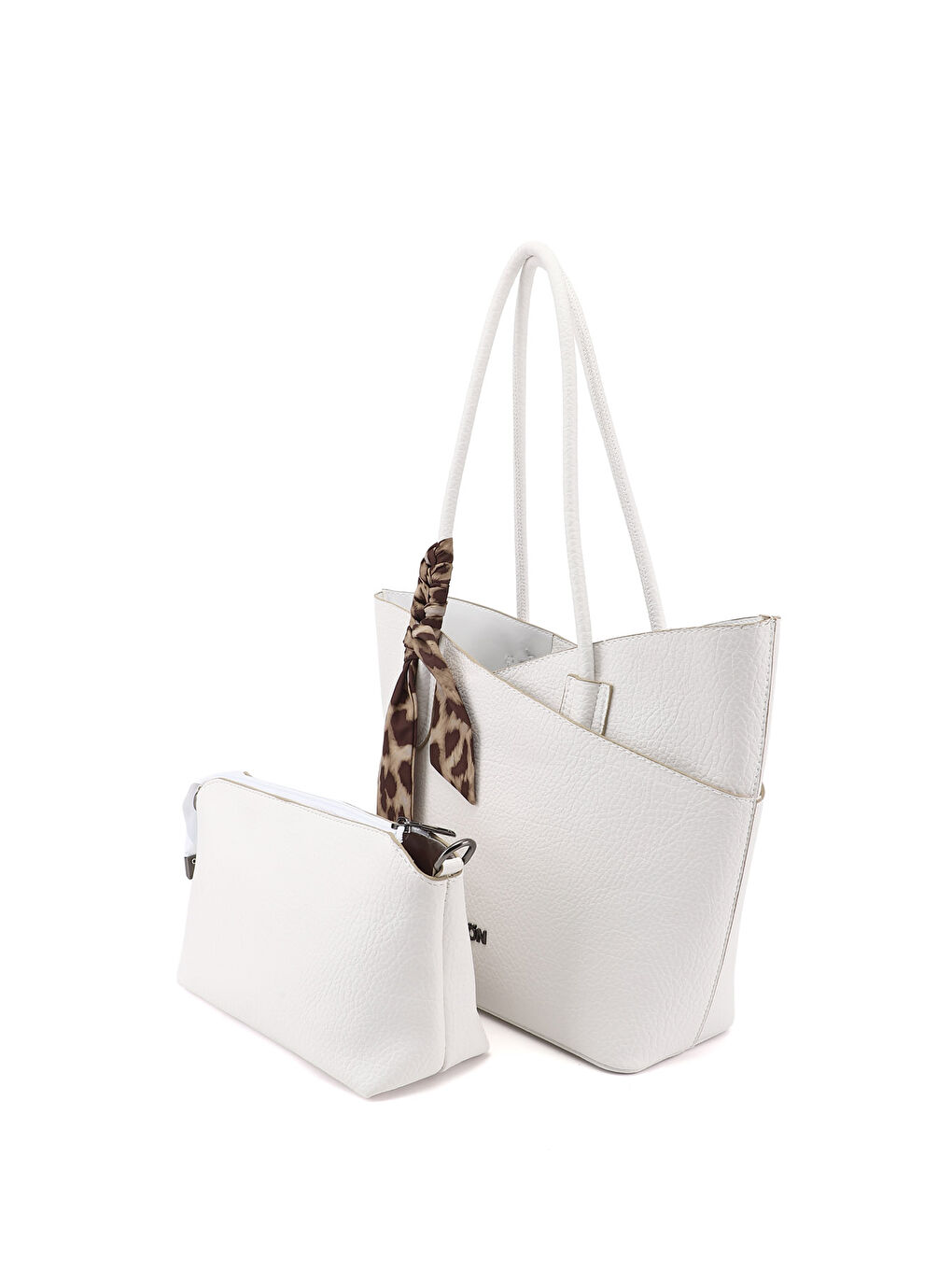 Beyaz Kadın CANLI BEYAZ Yavrulu Omuz Çantası-4