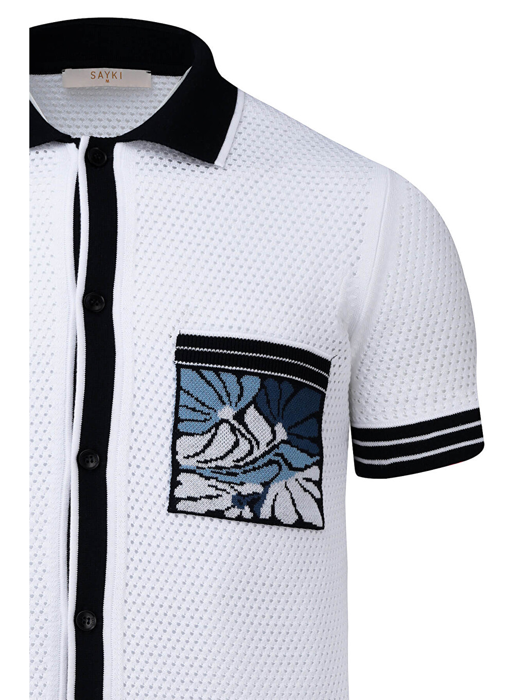 Beyaz Regular Fit Polo Yaka Pamuklu Tişört-1