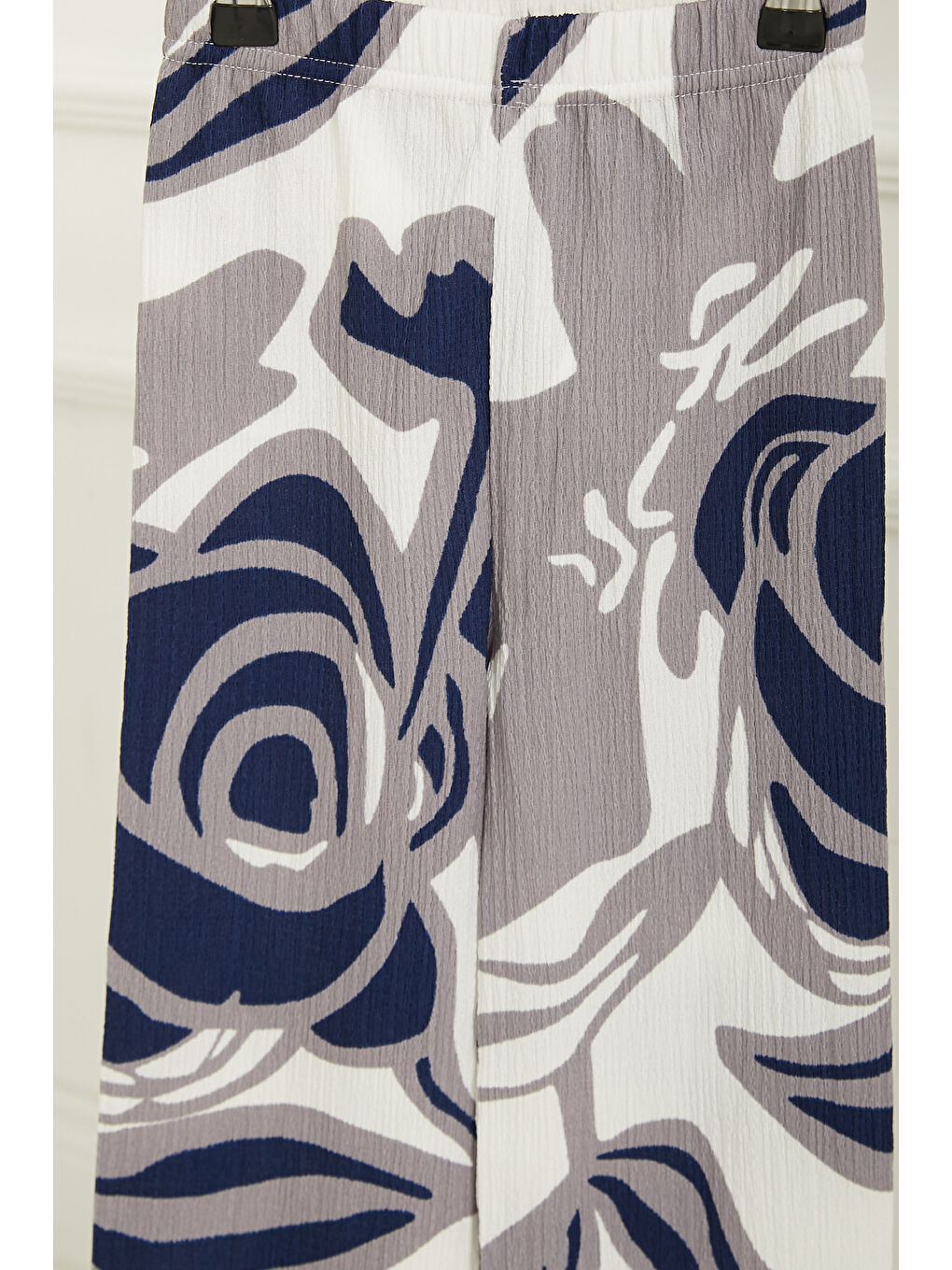 Kız Çocuk Lacivert Kız Çocuk Desenli Beli Lastikli Pantolon - 26821-1