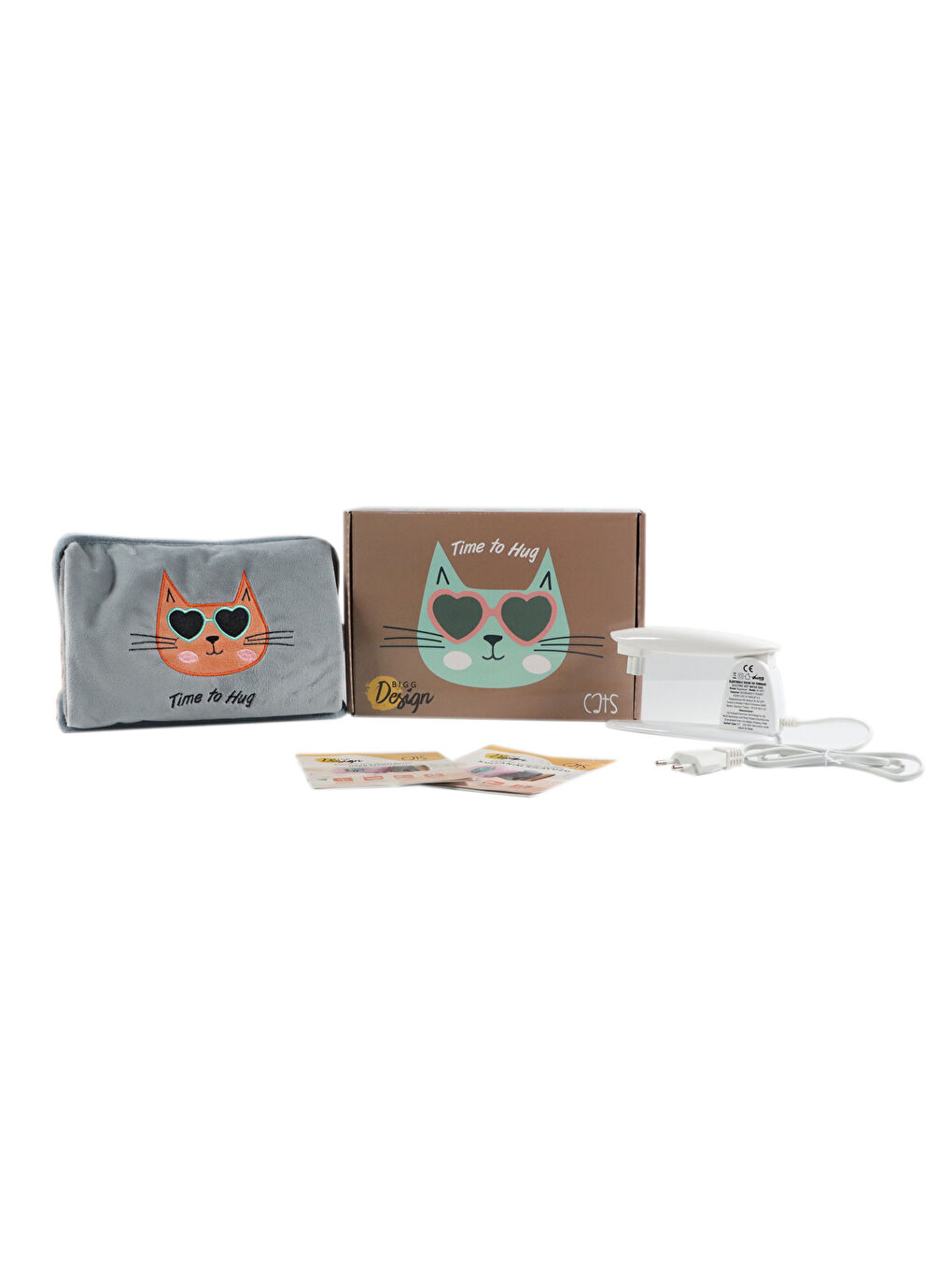 Vaha 1200 Ml Çelik Termos, Gri & Biggdesign Cats Elektrikli Sıcak Su Torbası Seti-5
