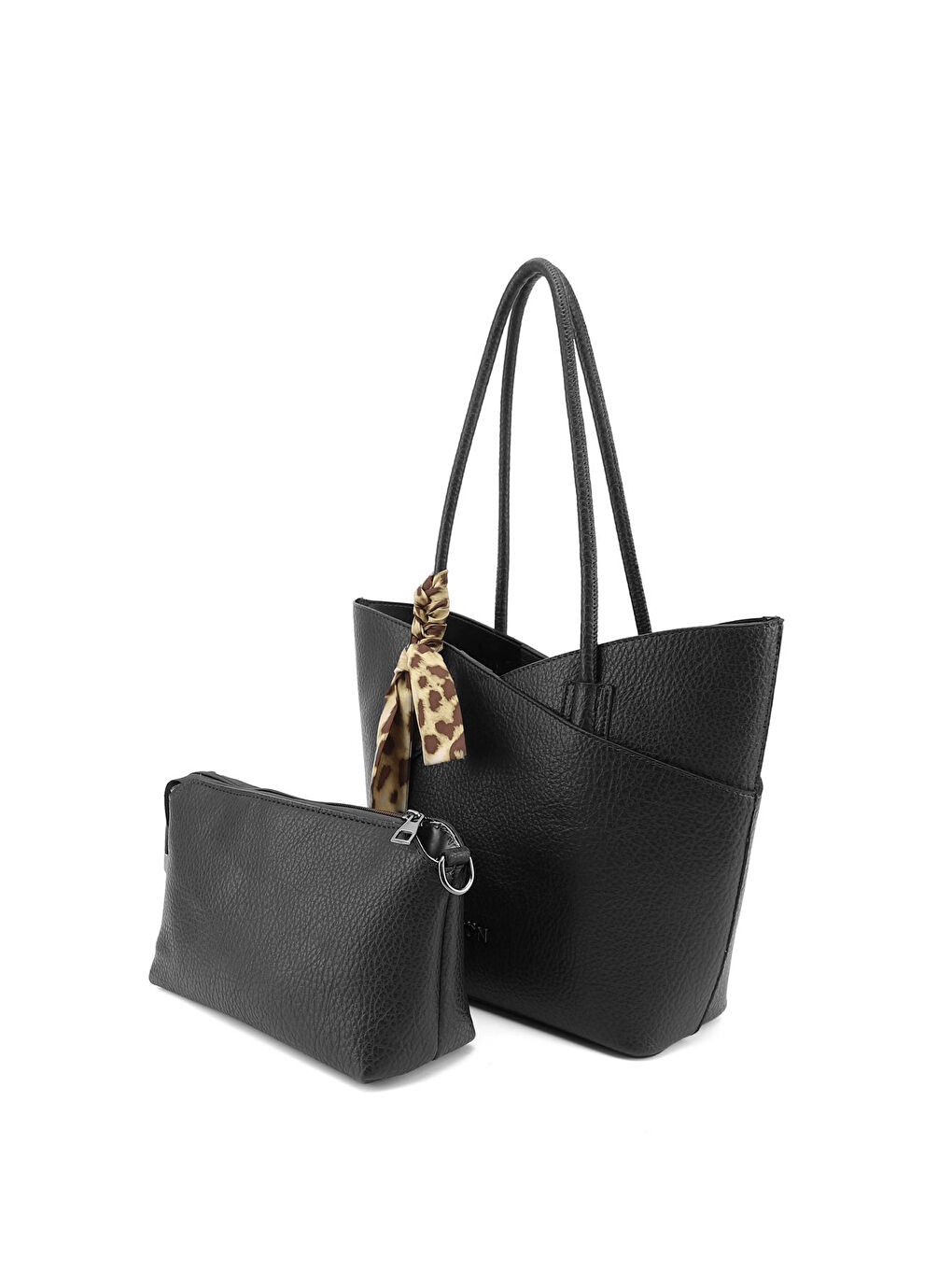 Siyah Kadın SİYAH Yavrulu Omuz Çantası-4