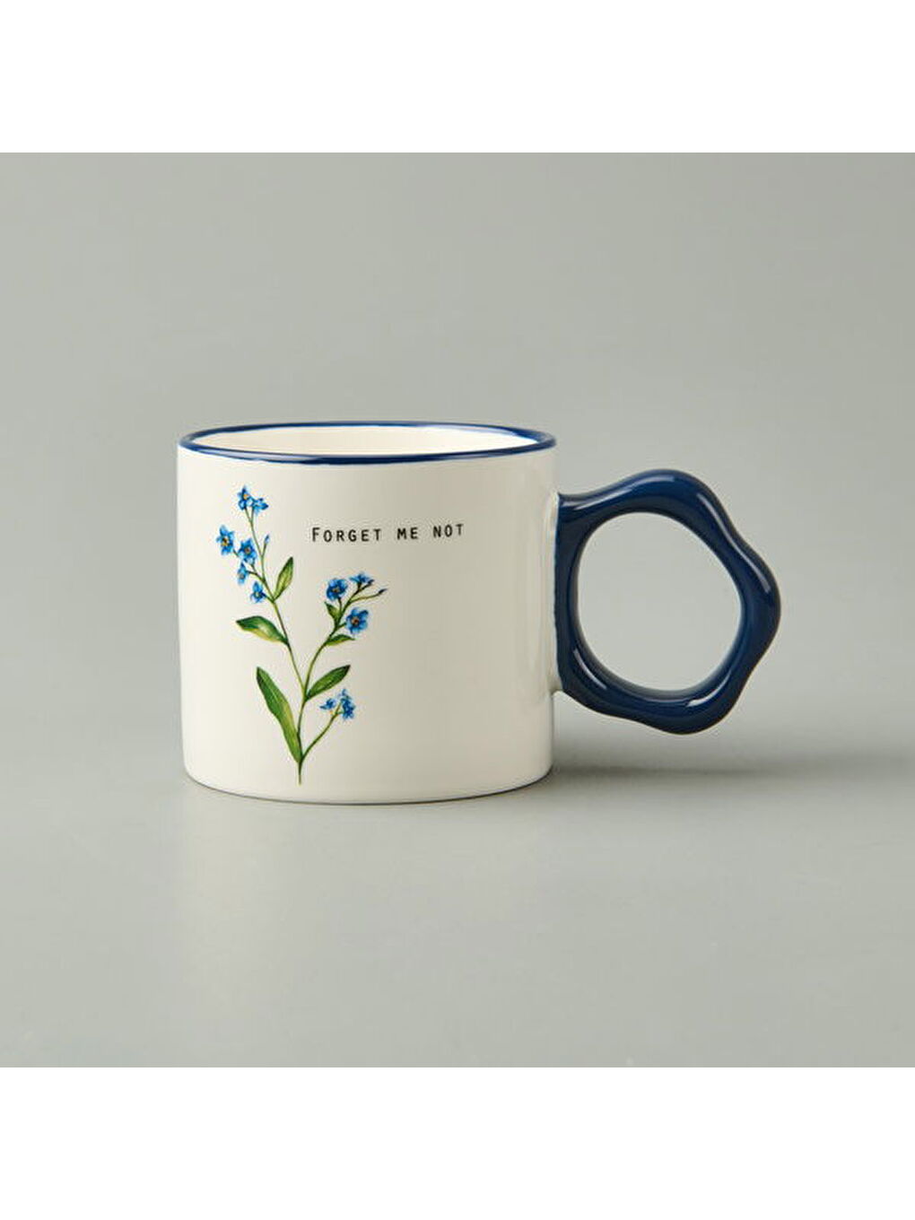 Kitchen Çiçek Desenli Kupa - Beyaz / Mavi - 310 ml-1