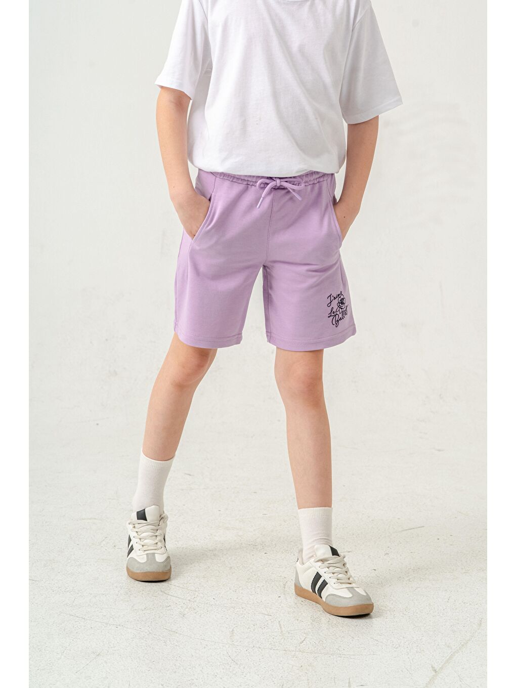 Lila Jaime Le  Bullet Nakışlı Kız Çocuk Şort-9